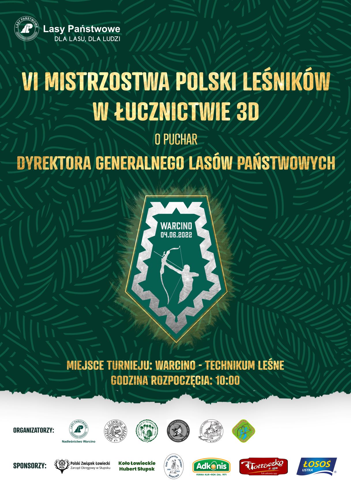 plakat okolicznosciowy VI Mistrzostw Polski Leśników w Łucznictwie 3D